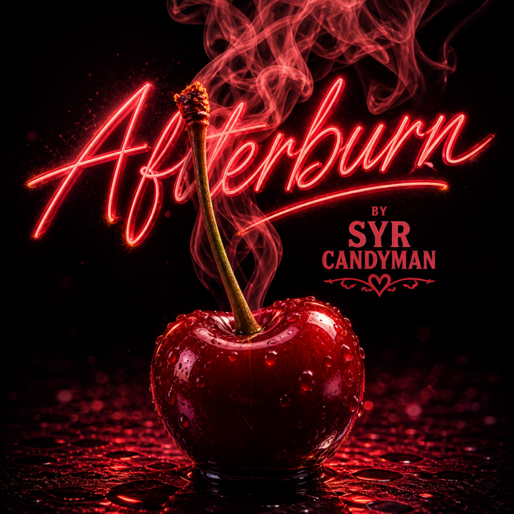 Afterburn Album Cover a smoldering cherry on a black background