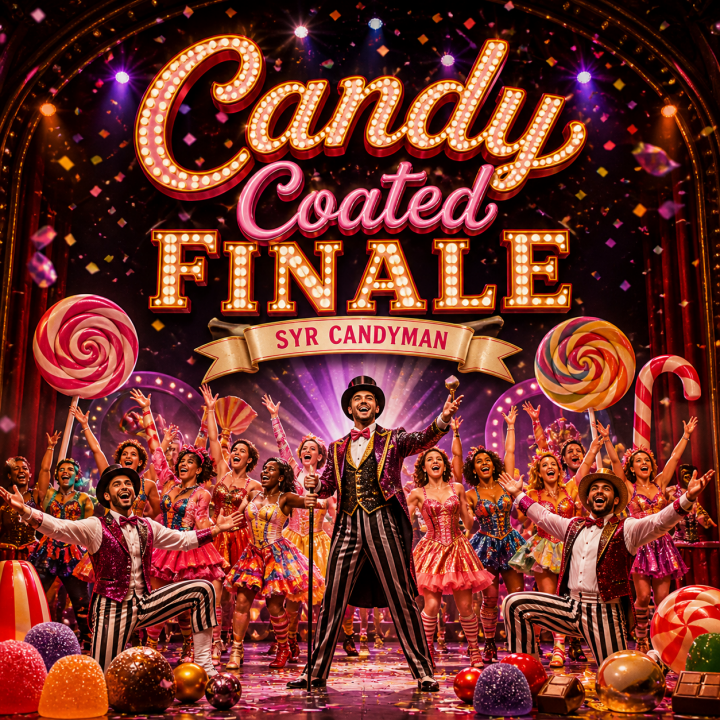 Candy Coated Finale album art - image of a big Broadway musical finale number