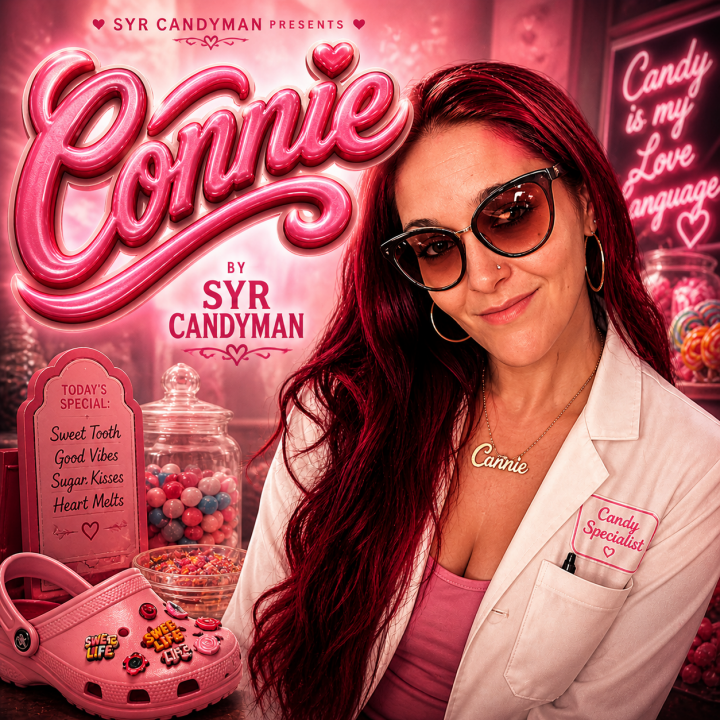 Connie Album Art - Connie in the candy store in white jacket