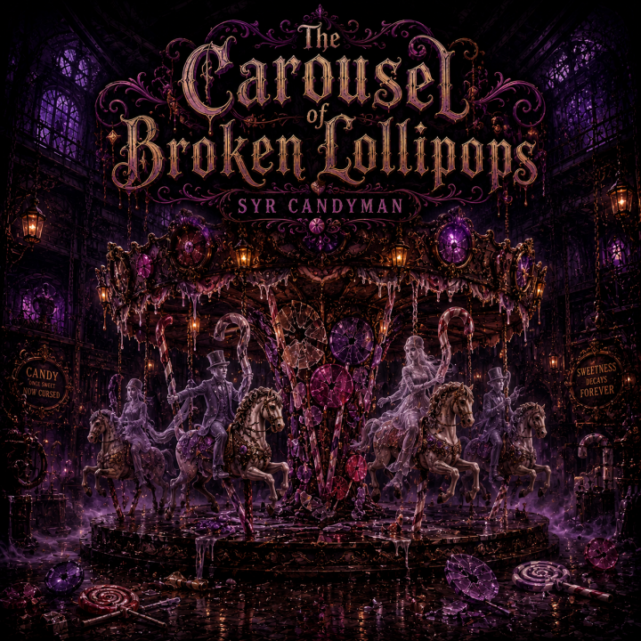 The Carousel of Broken Lollipops - a haunted carousel filled with ghosts and broken candy pieces