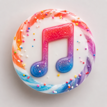 Apple Music logo as a piece of candy with sprinkles