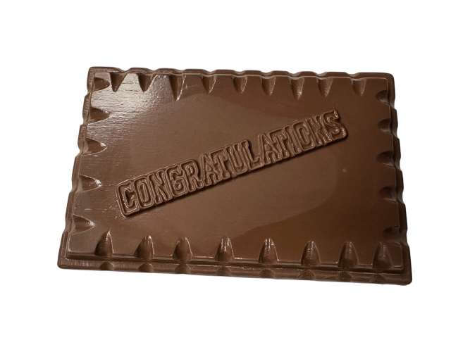 congratulations in chocolate card with ripple edge