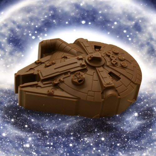 Falcon ship on starry background