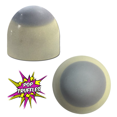 above and side image of SKip's Blueberry Banana Smoothie Truffle