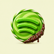 Spotify logo as a piece of candy