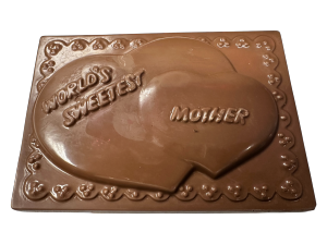 chocolate bar with World's Sweetest Mother in hearts
