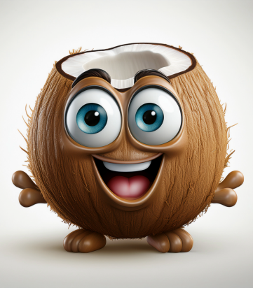 cartoon coconut character