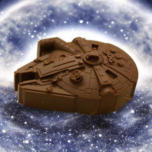 Falcon ship on starry background