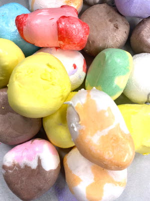 Fluffed Salt Water Taffy Closeup